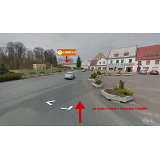 Příjezd ze směru Mnichovo Hradiště k výdejnímu skladu I-SPORTS.CZ